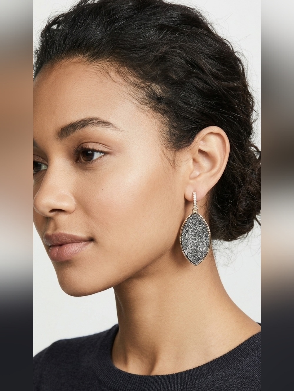 Sugarfix by Baublebar NWT Gold Frame Teardrop Druzy Drop Dangle Earrings